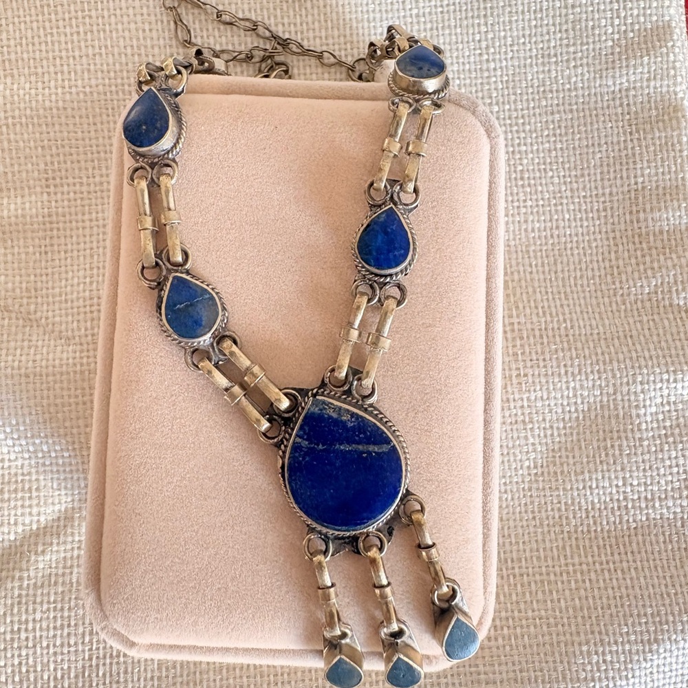 Antique Elegant Blue Stone Necklace